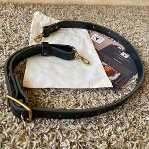 Coastal Hillbilly Black Leather Brass Crossbody Strap Replacement Extra